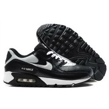 Nike Air Max 90 Mens Shoes Black White Silver Discount